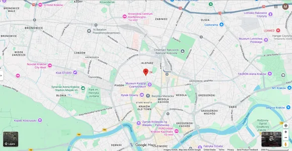 Mapa okolicy ulicy Długiej 24 w Krakowie