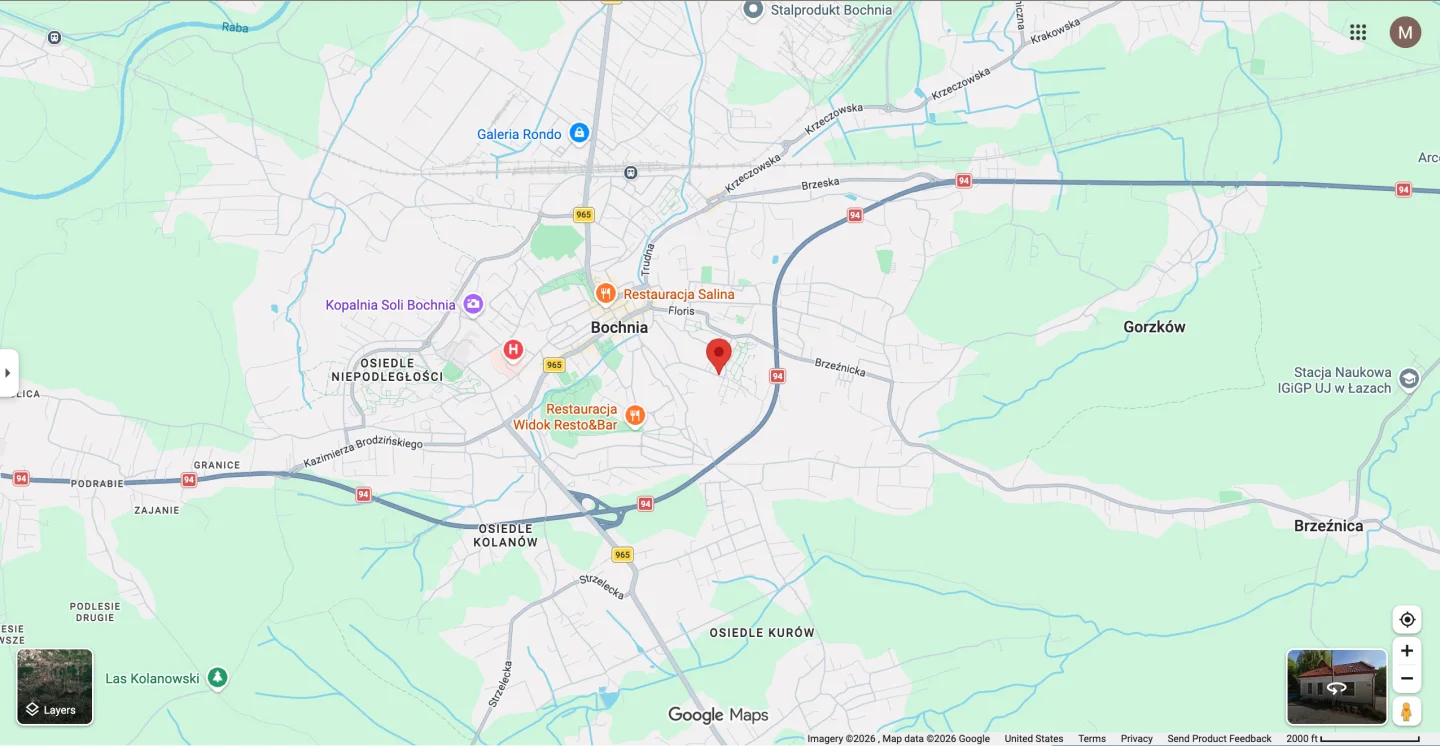 Mapa okolicy ulicy Krasińskiego 24 w Bochni