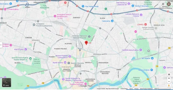 Mapa okolicy ulicy Rakowickiej 22D w Krakowie
